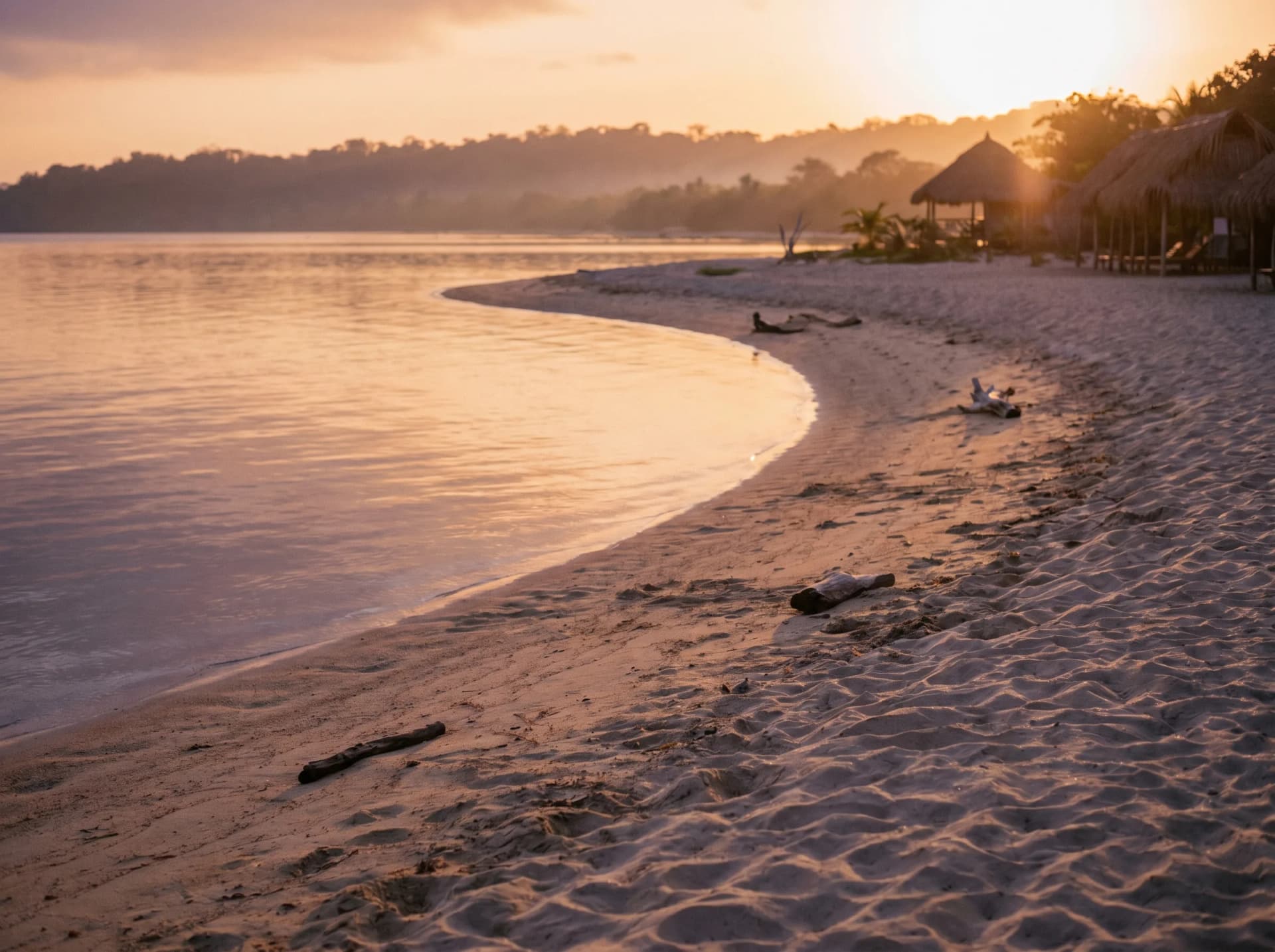 Quiet beach near the retreat