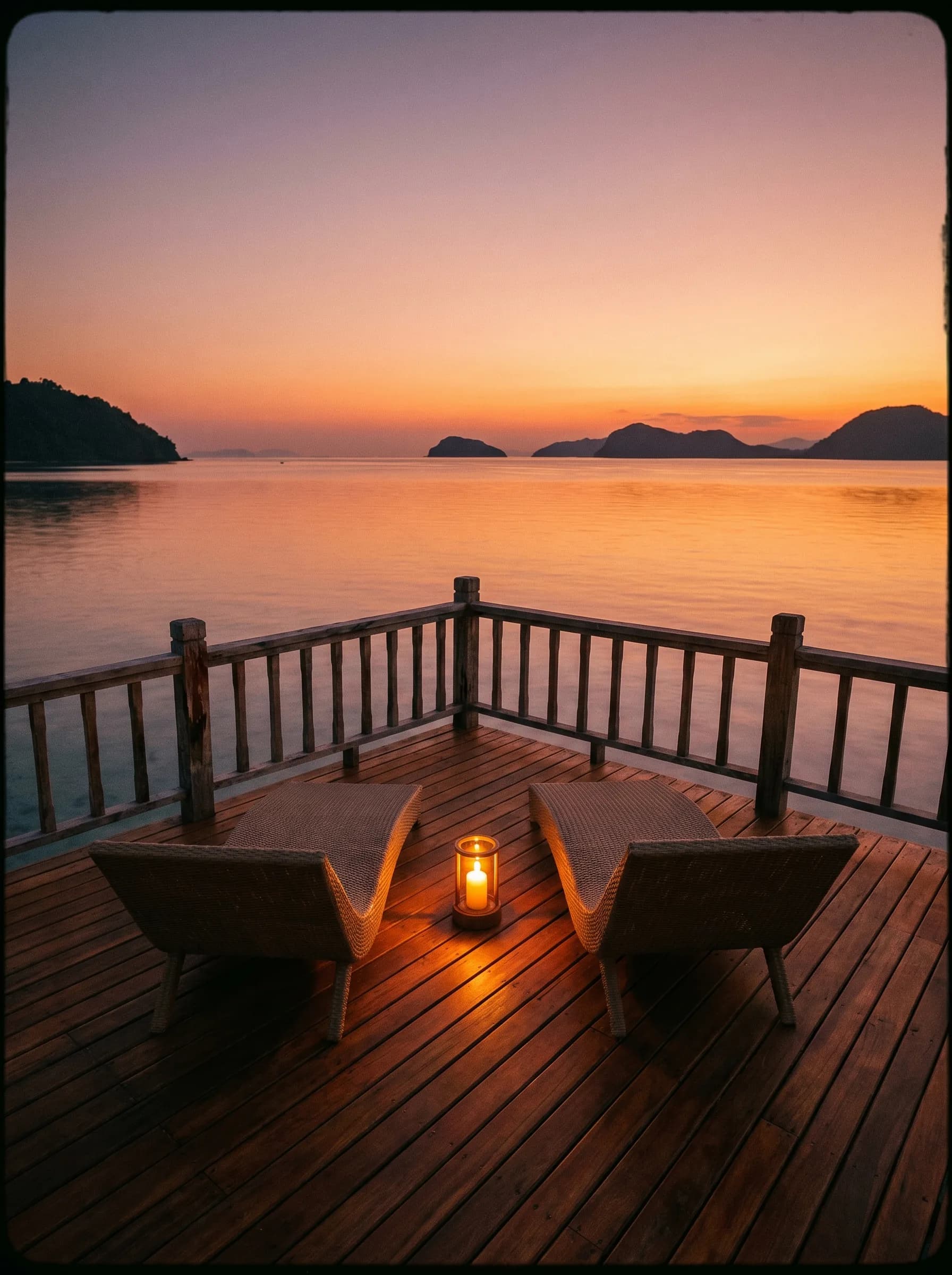 Sunset viewing deck over the bay